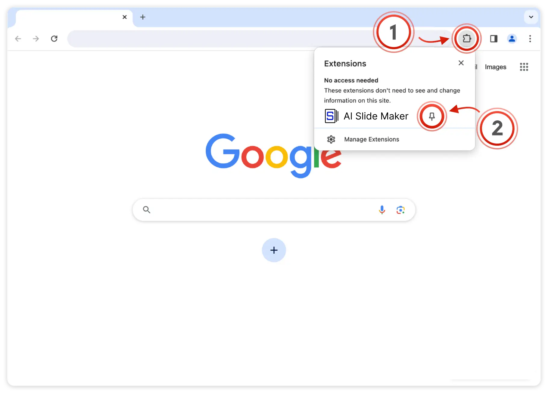 How to pin extension